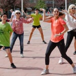 La candidata del PP a la Alcaldía de Soria durante la sesión de zumba
