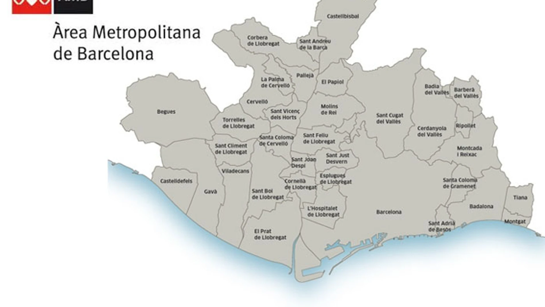 ¿Qué tres municipios del área metropolitana de Barcelona no llegan ni a 5.000 habitantes?