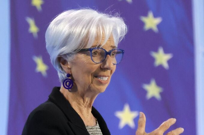 Frankfurt Am Main (Germany), 04/05/2023.- European Central Bank (ECB) President Christine Lagarde addresses a press conference following the meeting of the ECB Governing Council in Frankfurt am Main, Germany, 04 May 2023. (Alemania) 