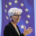 Frankfurt Am Main (Germany), 04/05/2023.- European Central Bank (ECB) President Christine Lagarde addresses a press conference following the meeting of the ECB Governing Council in Frankfurt am Main, Germany, 04 May 2023. (Alemania) 