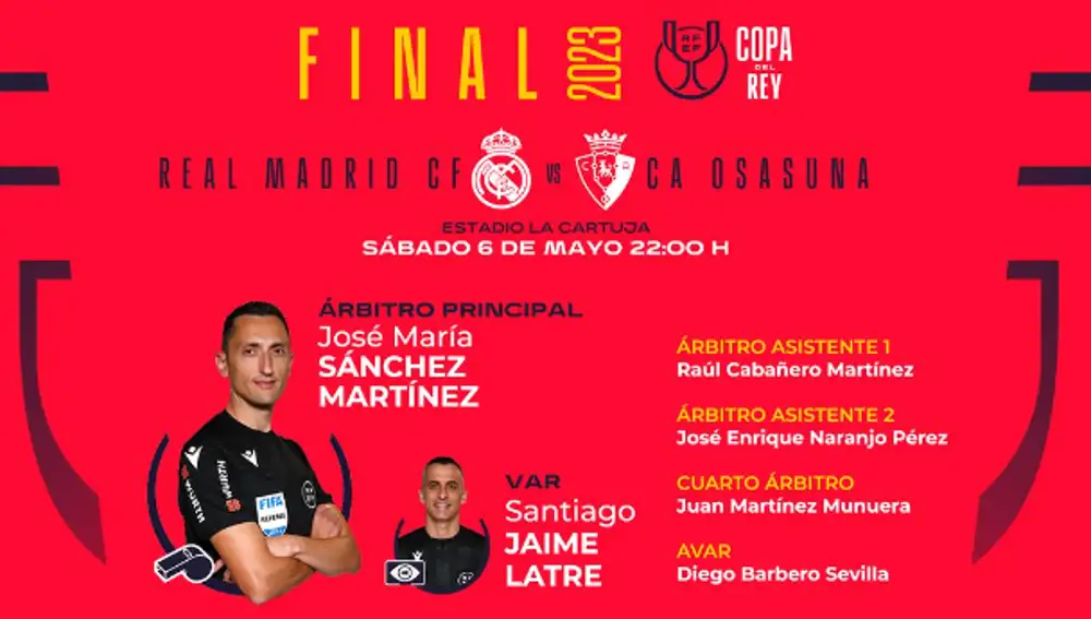 José María Sánchez Martínez será el árbitro principal de la Final
