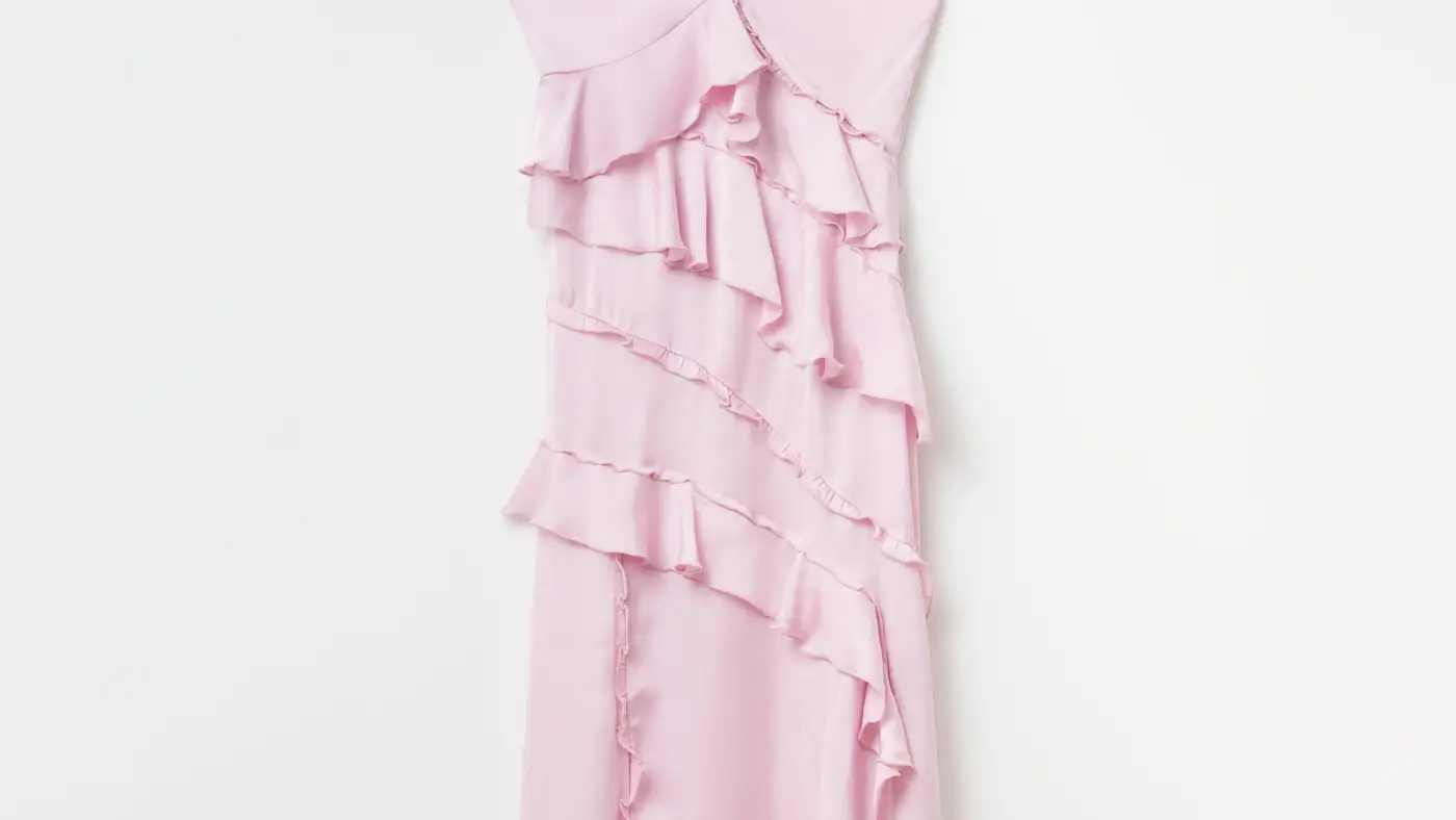 Vestido lencero volantes