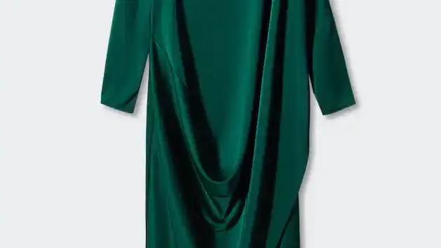 Vestido satinado drapeado
