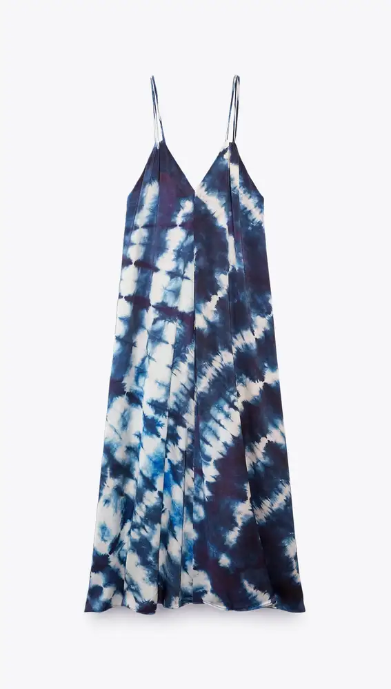 vestido midi lencero tie dye 67 Tie-dye slip midi dress