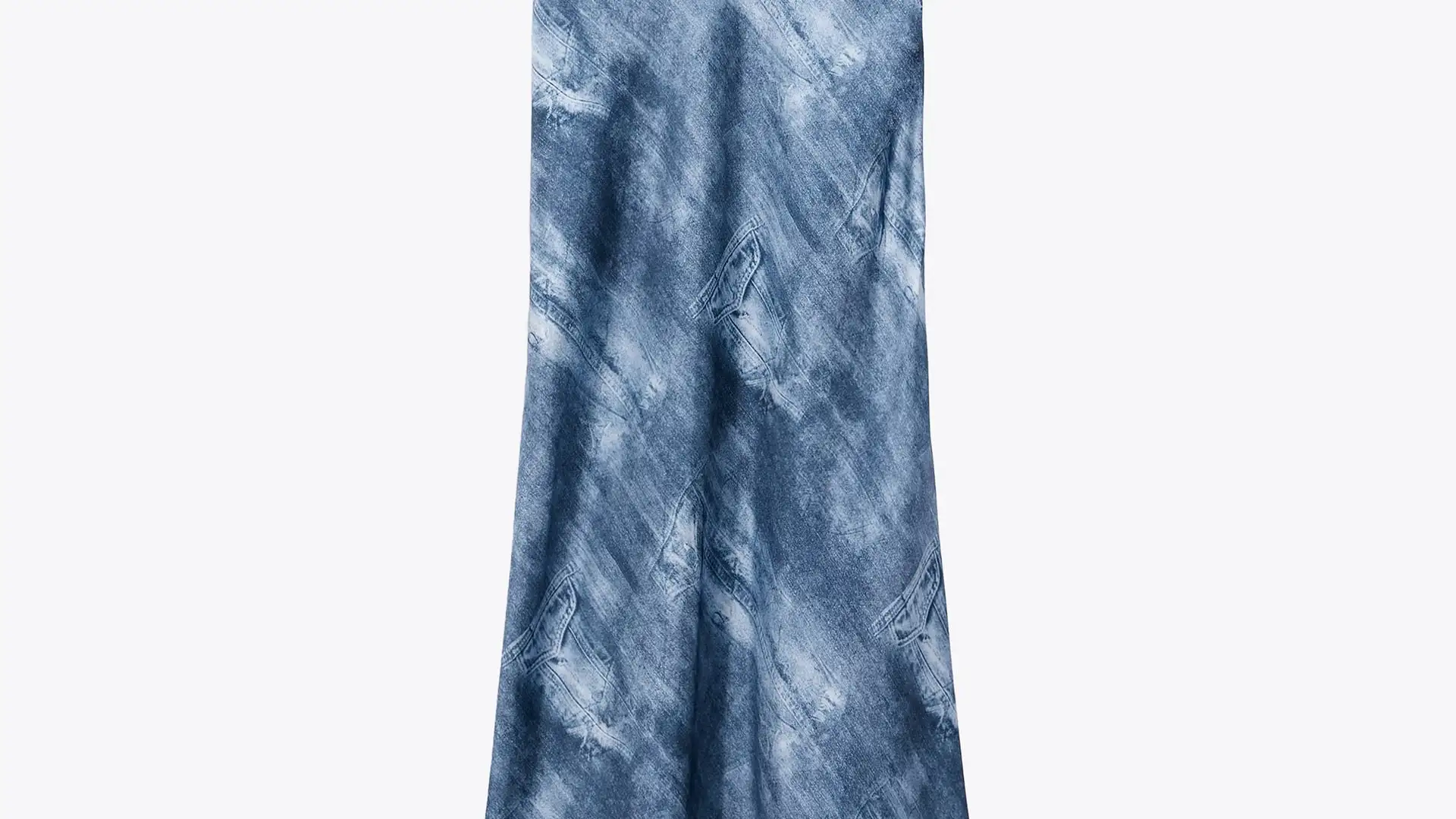 Vestido lencero estampado denim