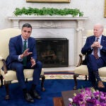 Pedro Sánchez y Joe Biden, durante su encuentro en la Casa Blanca el 12 de mayo del año pasado