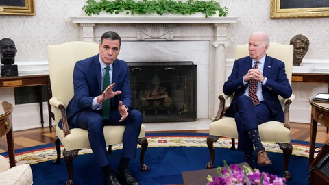 Pedro Sánchez y Joe Biden, durante su encuentro en la Casa Blanca el 12 de mayo del año pasado