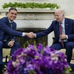 Pedro Sánchez y Joe Biden, en la Casa Blanca el 12 de mayo