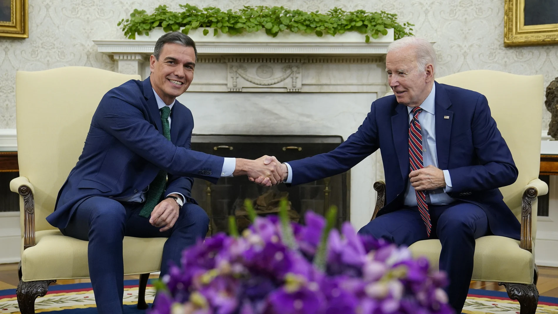 Pedro Sánchez y Joe Biden, en la Casa Blanca el 12 de mayo