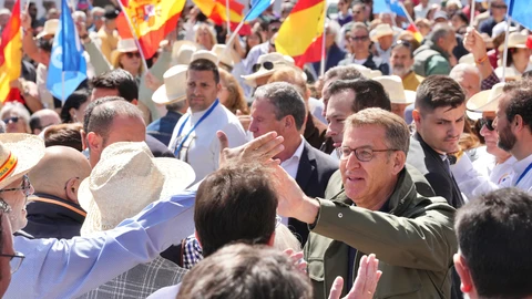 Feijóo en un mitin del PP en Getafe.