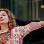 María Jesús Montero en acto electoral en Las Palmas