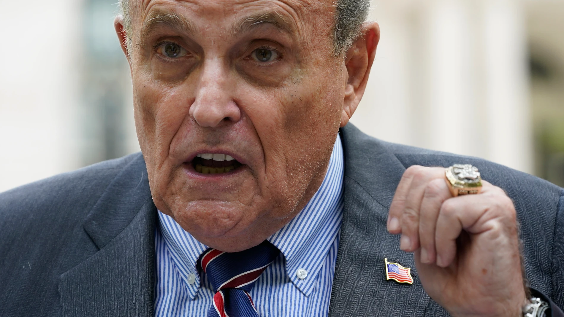 FILE - Former New York City Mayor Rudy Giuliani speaks during a news conference, Tuesday, June 7, 2022, in New York. In a legal complaint filed in New York, Monday, May 15, 2023, a woman who says she worked as an off-the-books employee for Giuliani during his stint as Donald Trump’s personal lawyer alleges that the former New York City mayor coerced her into sex and owes her nearly $2 million in unpaid wages. (AP Photo/Mary Altaffer, File)