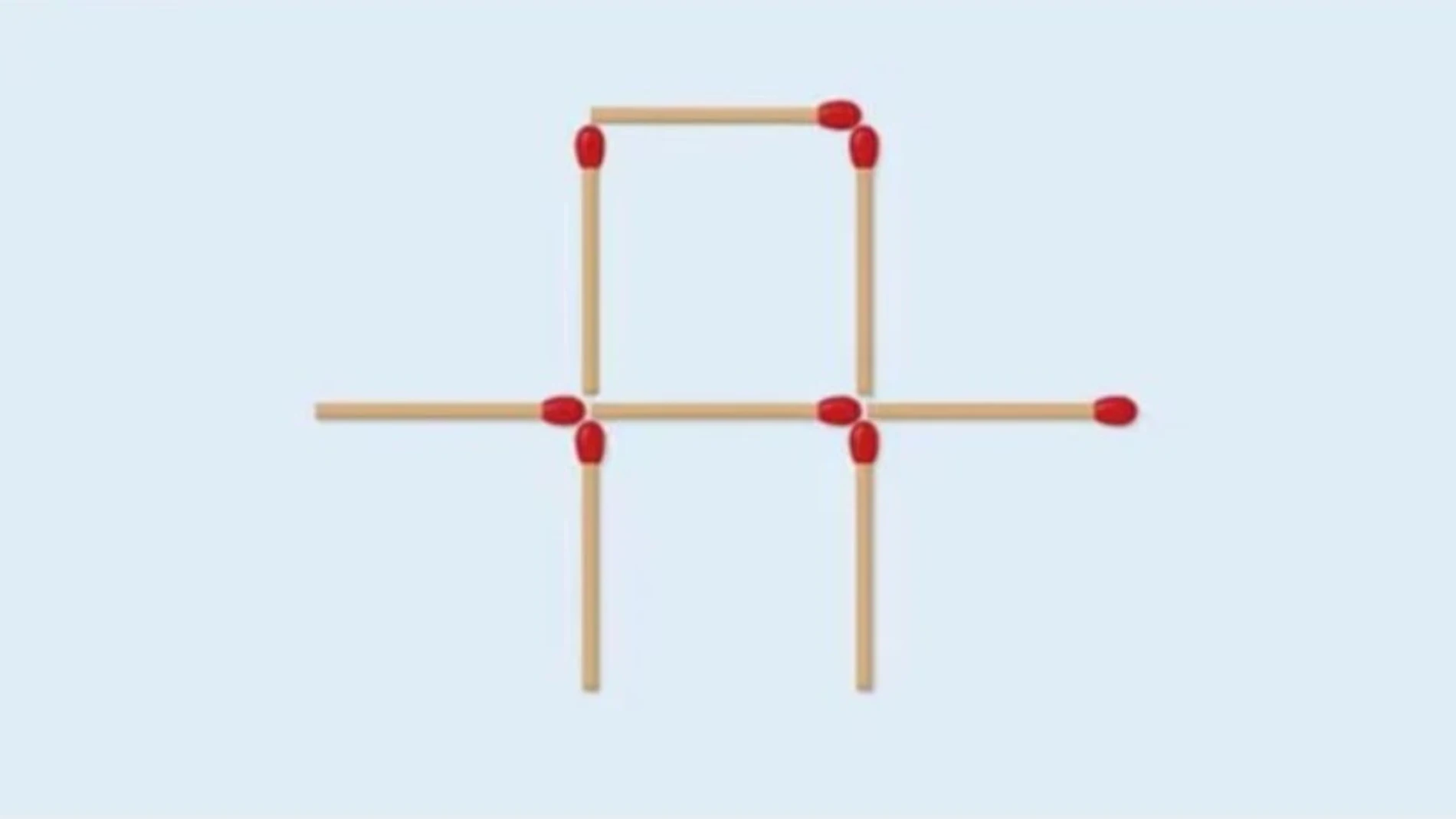 ¿Puedes formar dos cuadrados moviendo dos cerillas?