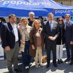 El presidente de Castilla y León, Alfonso Fernández Mañueco, acompañado de Mariano Rajoy y García Carbayo visitan la carpa del PP en Salamanca