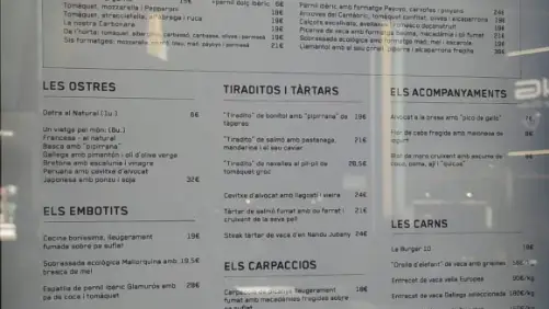 Carta del restaurante &quot;Hincha&quot;