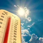 Un termómetro alcanzando altas temperaturas