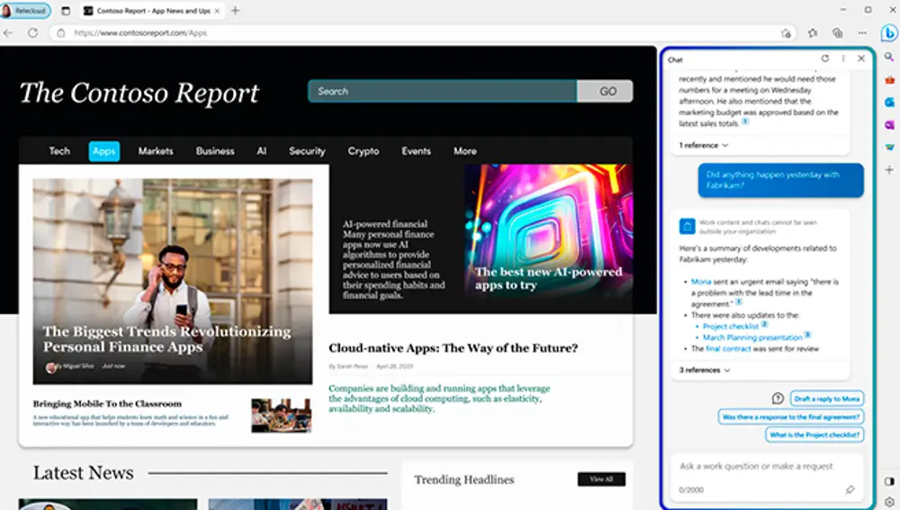 Microsoft 365 Copilot en Edge.