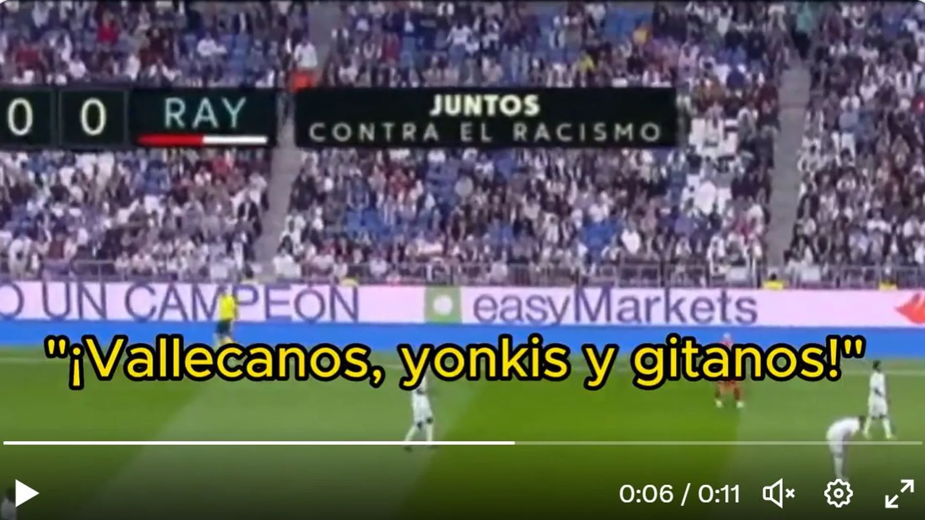 El cántico de los aficionados del Rayo en el partido contra el Real Madrid