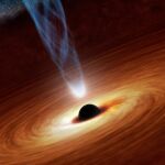 ilustración de un agujero negro, muy similar en ciertas características a una estrella bosónica