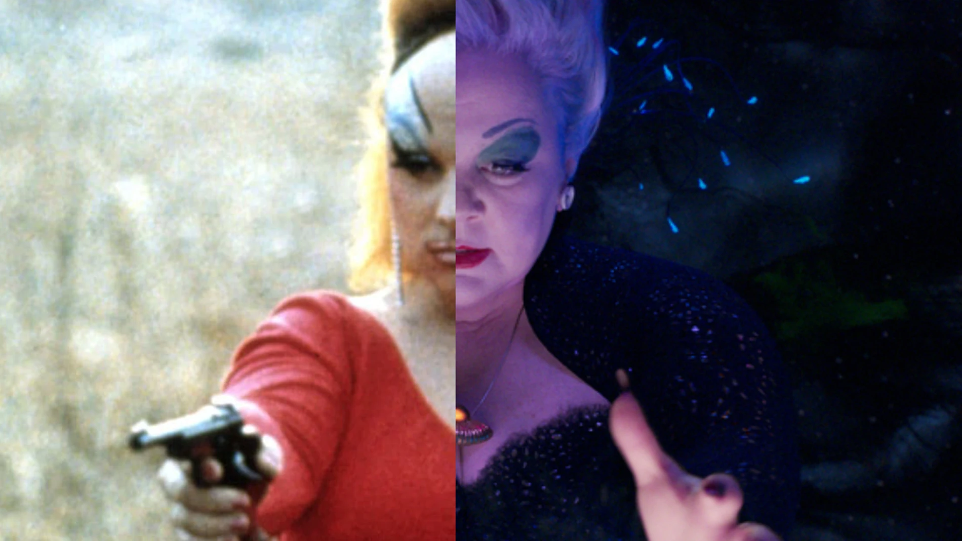 A la izda., la Drag Queen Divine, colaboradora de John Waters, a la dcha., la actriz Melissa McCarthy en "La sirenita", como Úrsula
