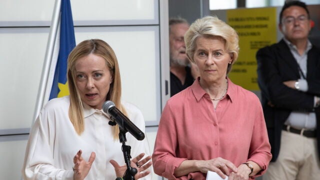 Giorgia Meloni y Ursula von der Leyen tras sobrevolar la región de Emilia Romaaña golpeada por las inundaciones