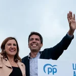 Carlos Mazón y María José Catalá, durante el cierre de campaña ayer en Valencia
