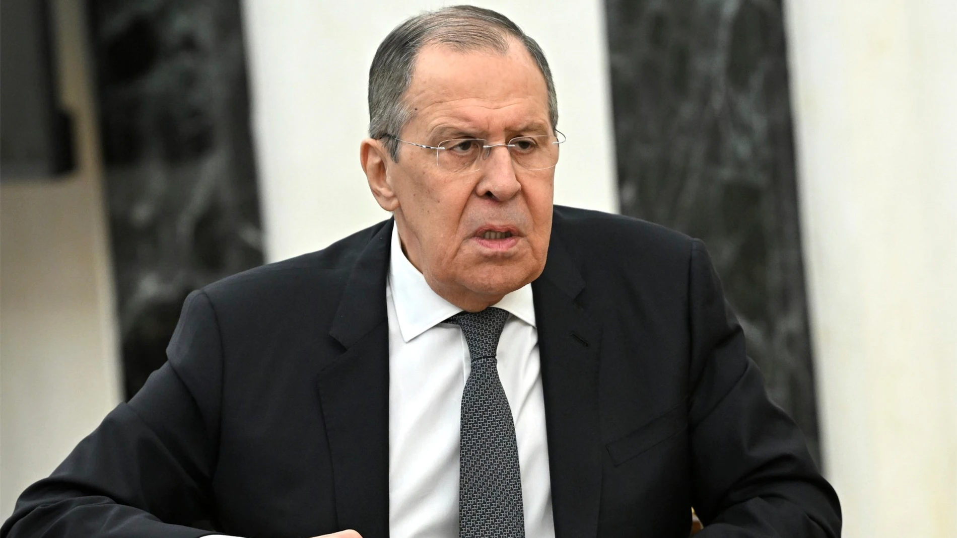 February 14, 2022, Moscow, Moscow Oblast, Russia: Russian Foreign Minister Sergey Lavrov during a face-to-face meeting with Russian President Vladimir Putin at the Kremlin, February 14, 2022 in Moscow, Russia. Lavrov recommended to continue talks with the west over Ukraine. (Foto de ARCHIVO) 14/02/2022