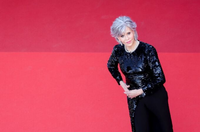 Jane Fonda arrives for the Closing Ceremony at the 76th annual Cannes Film Festival, in Cannes, France
