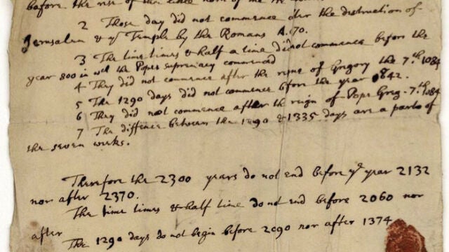 Los cálculos del fin del mundo según Newton