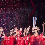 Sevilla FC celebrate the UEFA Europa League