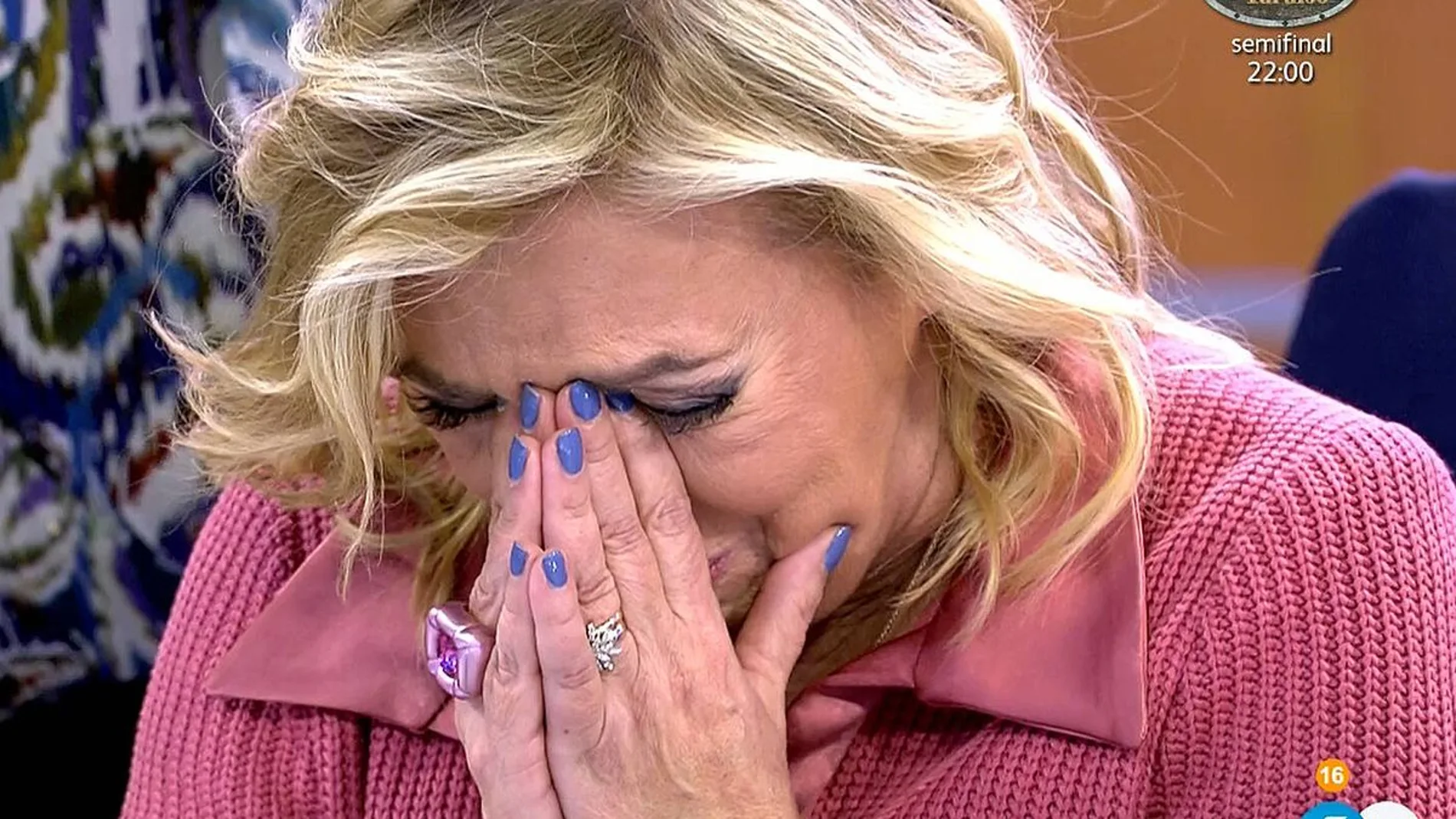 Carmen Borrego llorando en "Sálvame"
