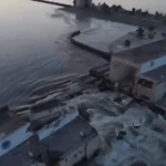 Critical dam on the Dnipro River destroyed near Kherson, southern Ukraine