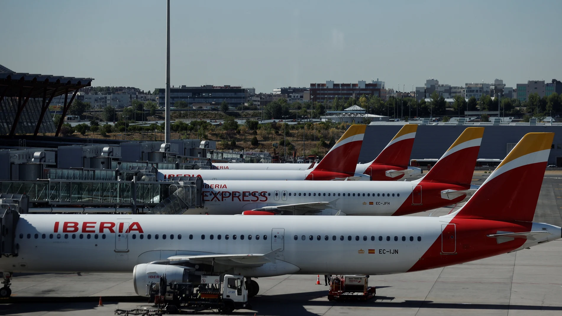 En la imagen, aviones de Iberia en el aeropuerto de Madrid-Barajas. 