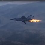 Un MiG-31 ruso antes de estrellarse
