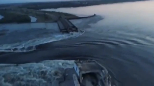 Critical dam on the Dnipro River destroyed near Kherson, southern Ukraine
