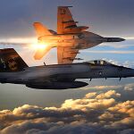 Dos F/A-18 Super Hornet del Escuadrón de Caza y Ataque 31 de la Armada estadounidense