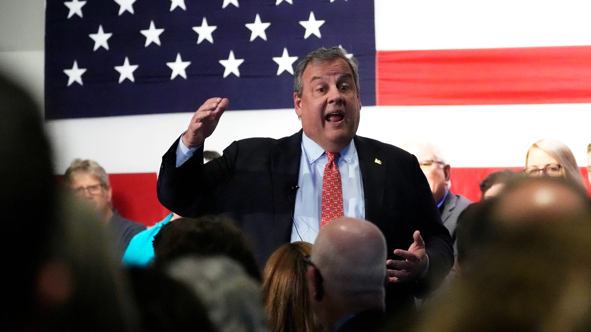Republican Presidential candidate former, New Jersey Gov. Chris Christie addresses a gathering, Tuesday, June 6, 2023, in Manchester, N.H. Christie filed paperwork Tuesday formally launching his bid for the Republican nomination for president after casting himself as the only candidate willing to directly take on former President Donald Trump. (AP Photo/Charles Krupa)