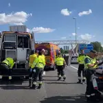 Accidente de moto a la entrada de Madrid