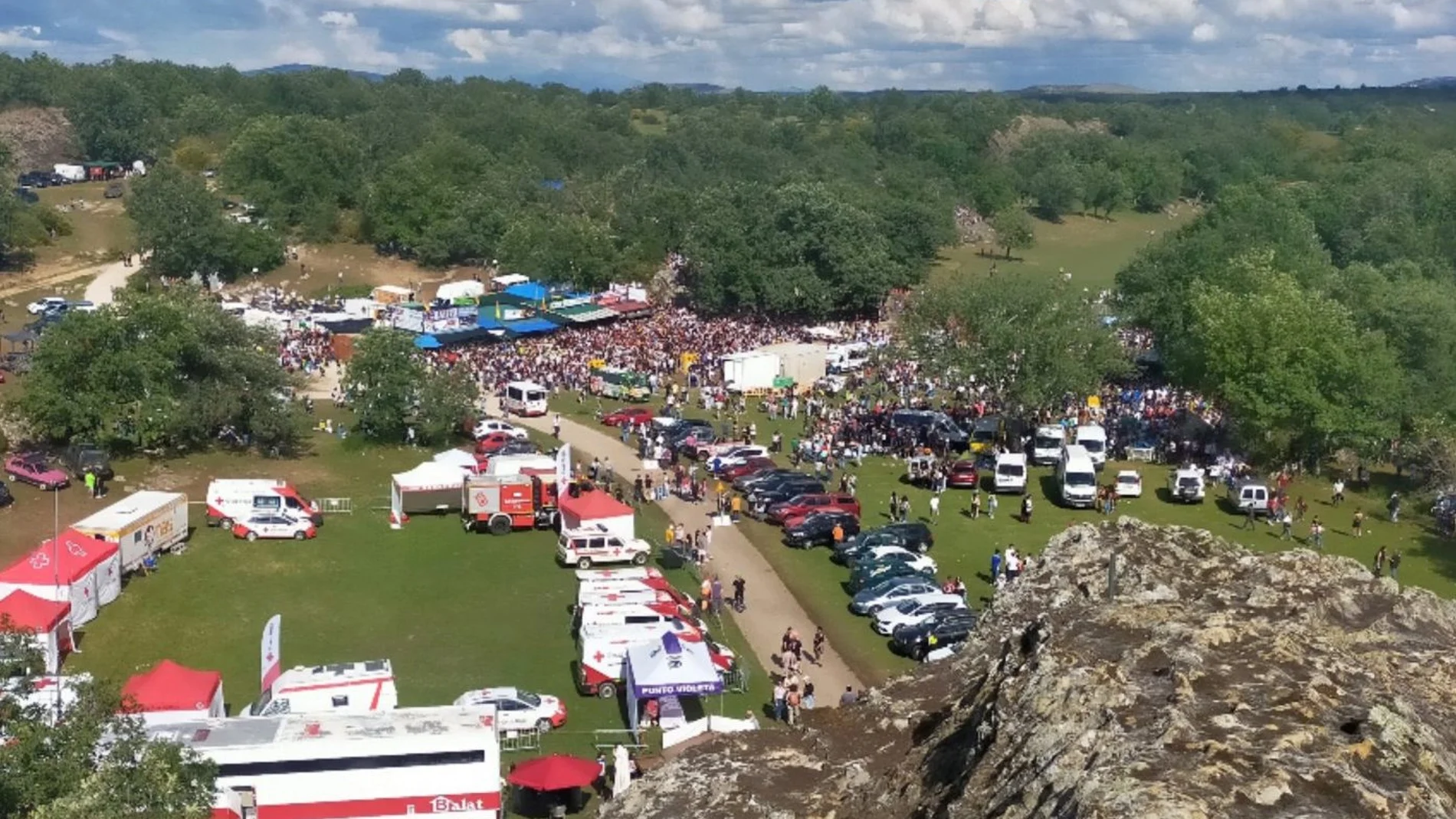 Vista del Monte Valonsadero, ayer durante el festejo de Lavalenguas