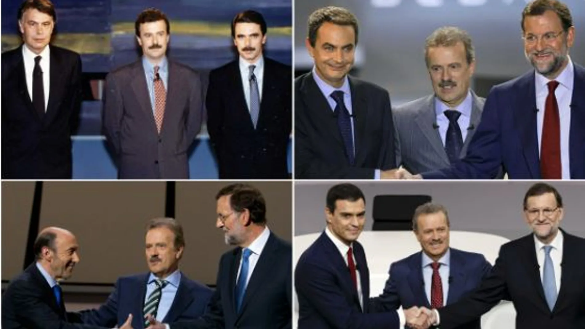 Debates electorales entre los candidatos de PSOE y PP y 1993, 2008, 2011 y 2015.
