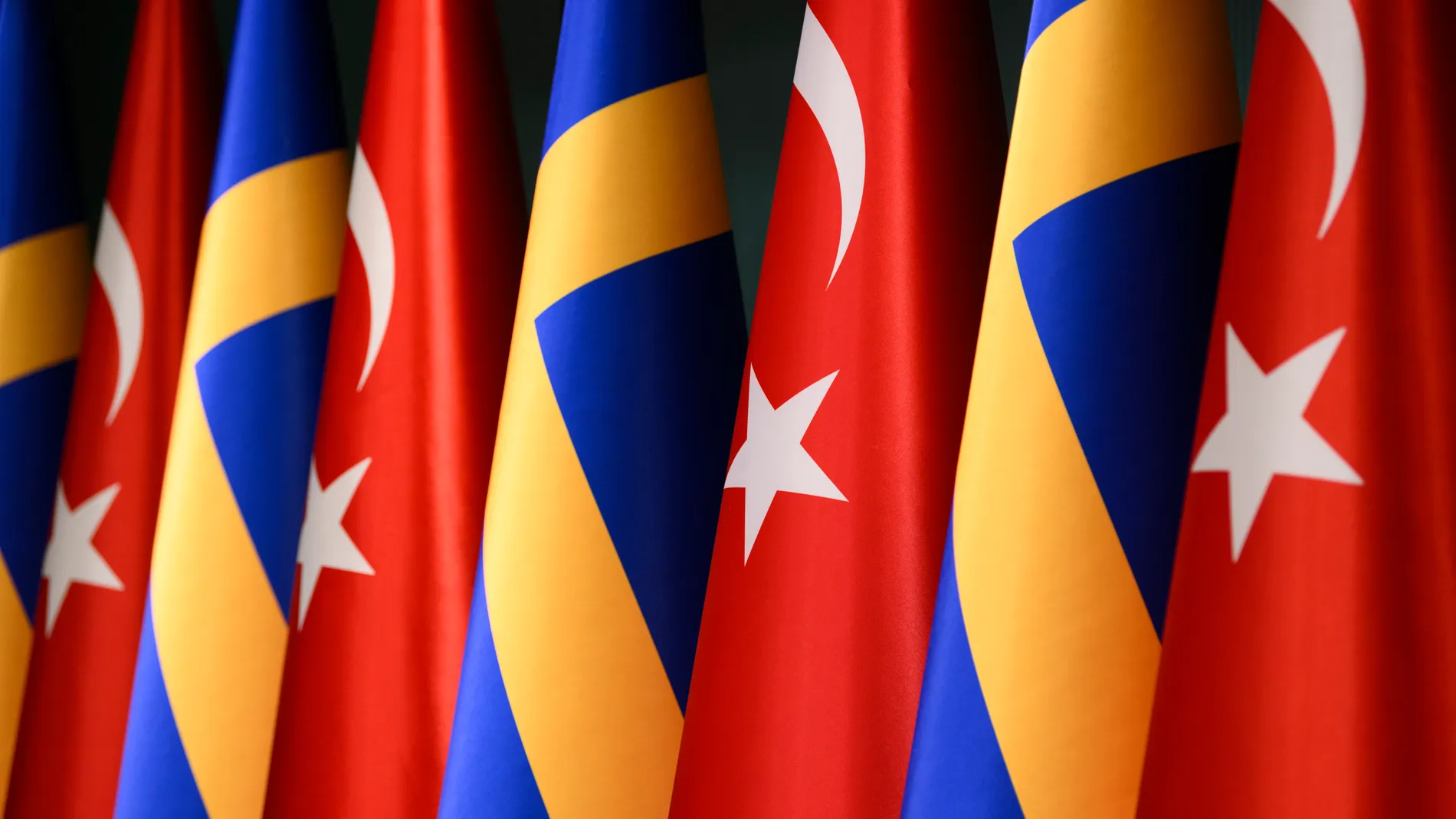 November 8, 2022, ANKARA, TURKEY: Swedish and Turkish flags at the Presidential Palace in Ankara...Photo: Henrik Montgomery / TT / code10060 (Foto de ARCHIVO)08/11/2022