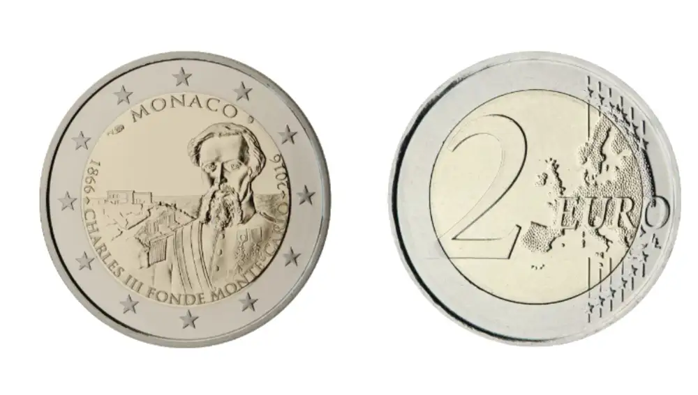 Esta moneda conmemora el 150 aniversario de la Fundación de Montecarlo 