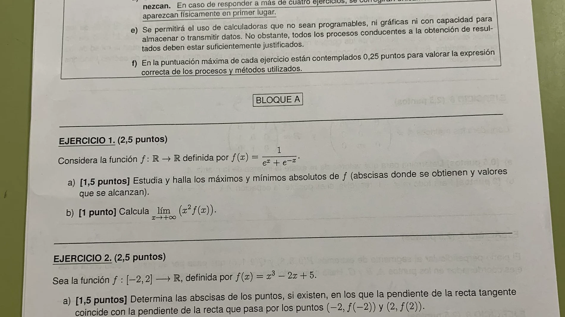 Polémico examen de matemáticas en la selectividad de 2023 en Andalucía