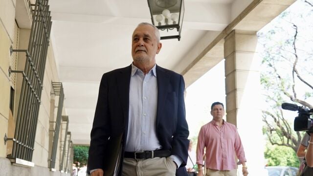 El ex presidente de la Junta de Andalucía, José Antonio Grinán llegando a los juzgados, a 18 de mayo de 2023, en Sevilla, (Andalucía, España).
