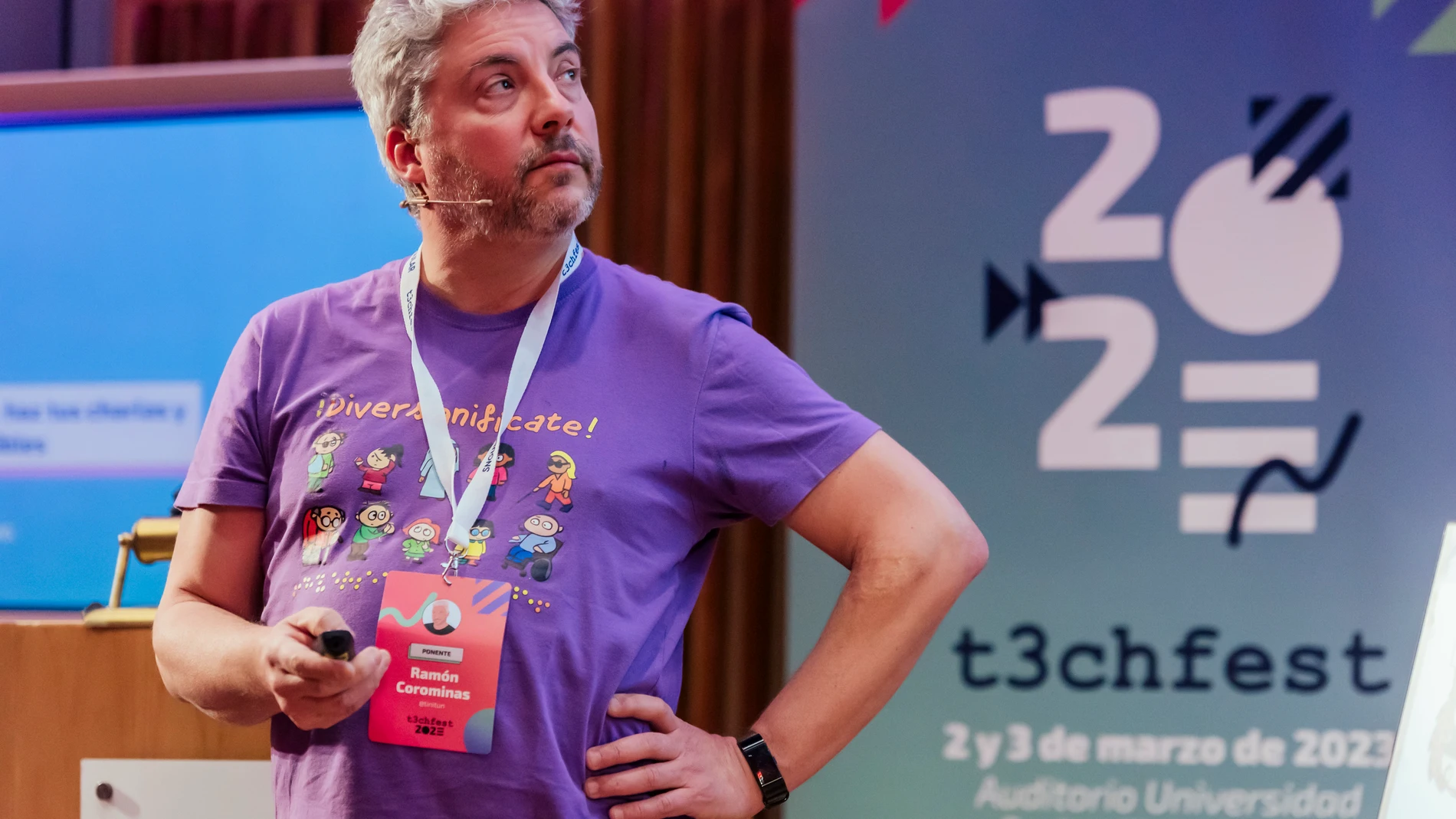 Ramón Corominas, consultor freelance de accesibilidad, en T3chFest