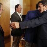 Carlos Mazón y Carlos Flores el primer día de negociaciones