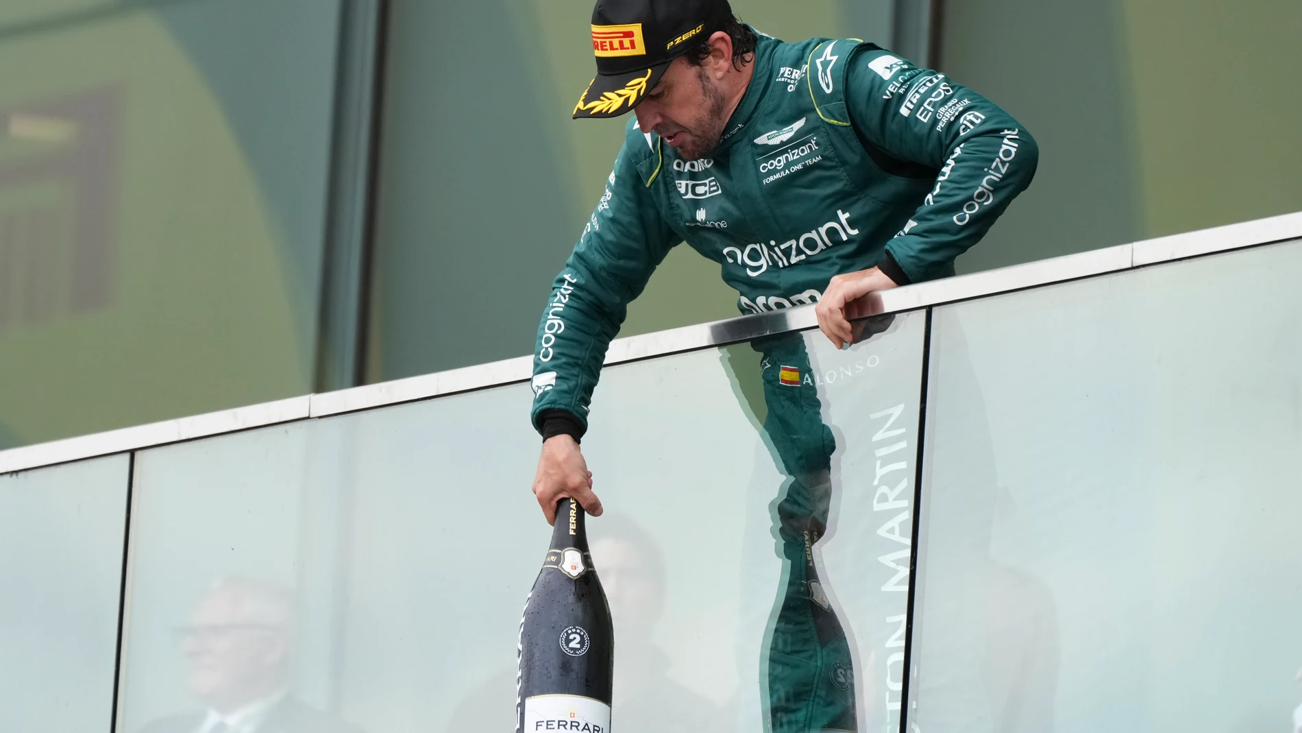 Alonso, en el podio de Montreal