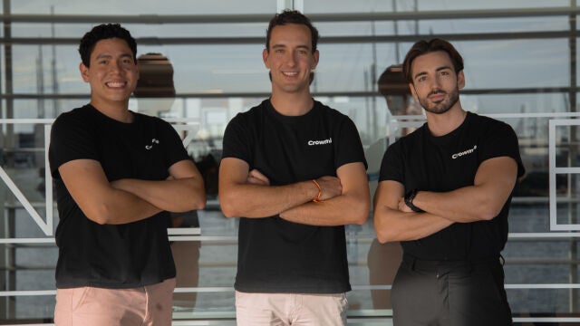 Fernando Dávila, Pablo Valverde y Joshua Cleveland, fundadores de Crowmie 