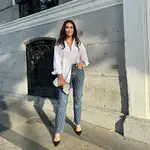 Vicky Martín Berrocal con jeans de brillos de Zara.