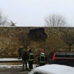Los técnicos evaluan los daños de la muralla de Soria